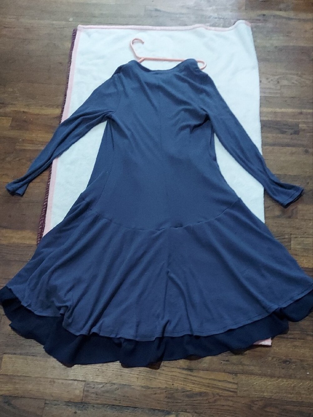 5 for $10 M&M Reborn Navy Layered Open-Front Long Sleeve Dress - Picture 7 of 8